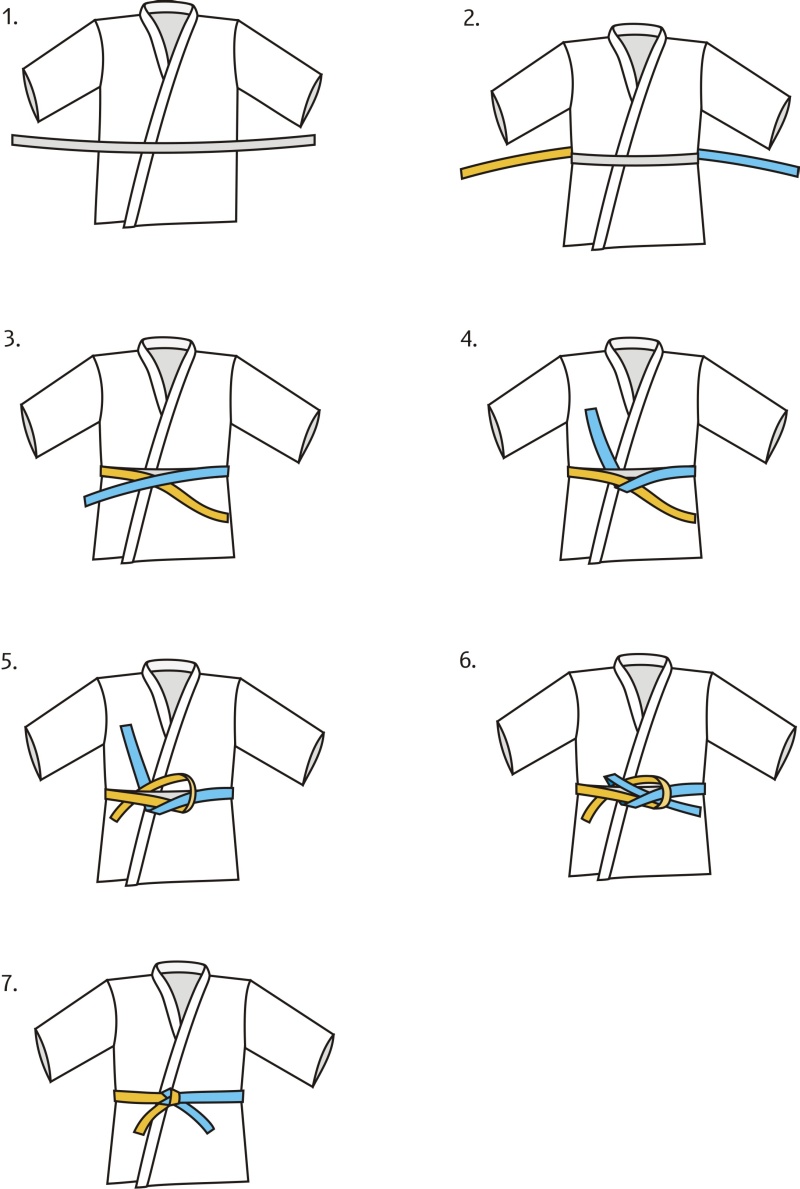 Как завязать пояс на дзюдо схема